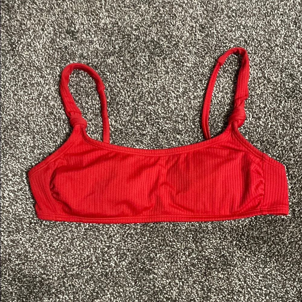 Xhilaration Ribbed Scoop Knot Bikini Top